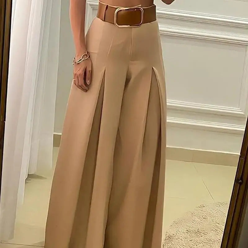Pantaloni Pantalona Eleganti con Spacchi Strutturati