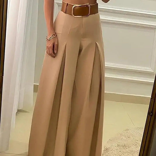 Pantaloni Pantalona Eleganti con Spacchi Strutturati