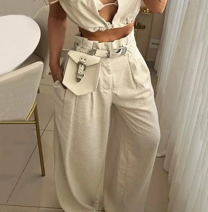 Completo Pantalone con Gilet Cropped – Eleganza e Stile