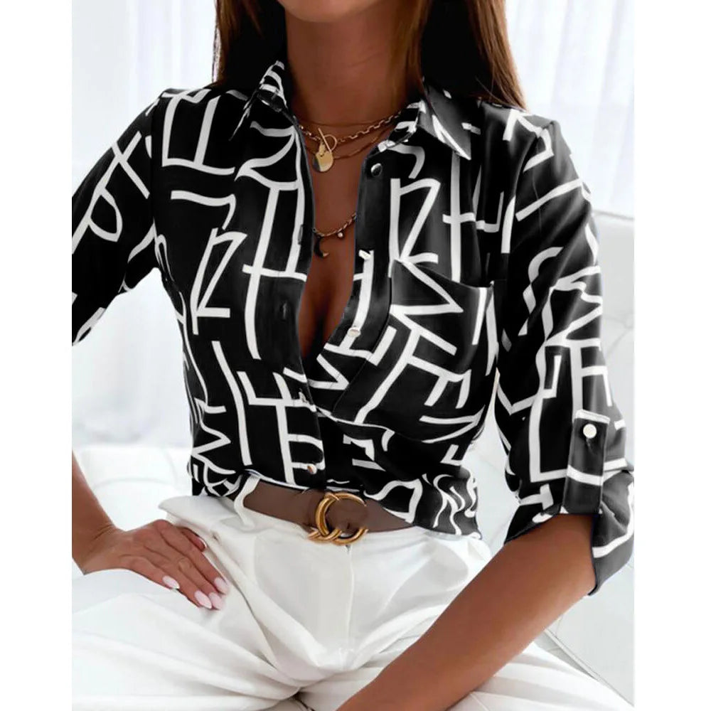 Camicia casual a righe in chiffon