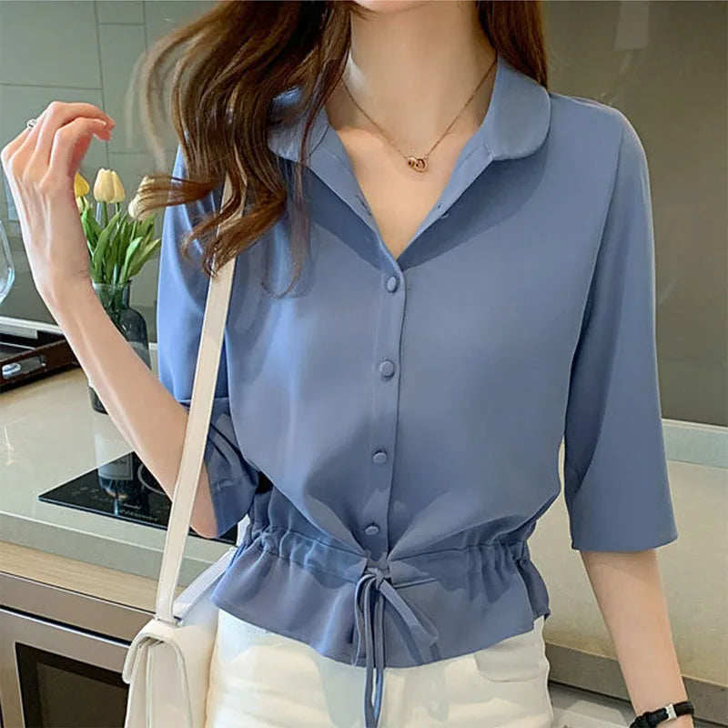 Camicia casual in chiffon