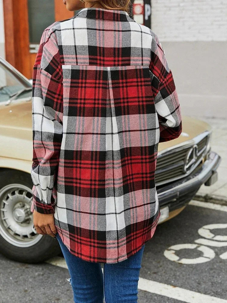 Camicia a quadri a maniche lunghe