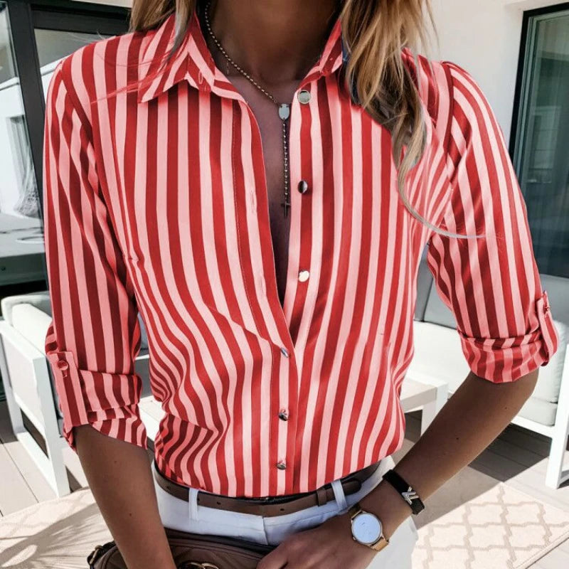 Camicia casual a righe in chiffon