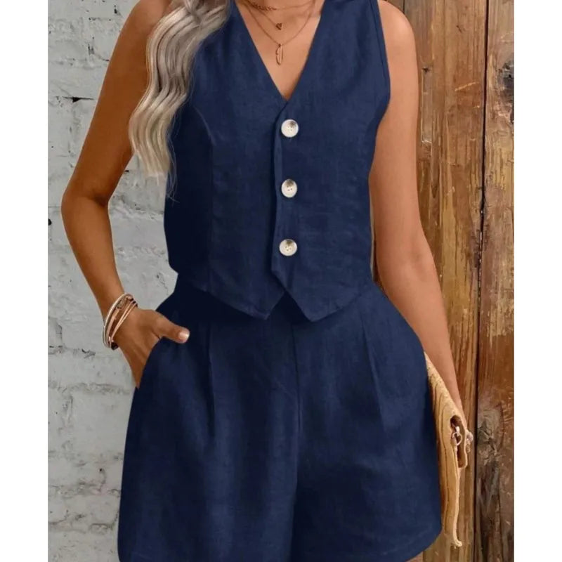Completo Senza Maniche in Stile Casual-Chic