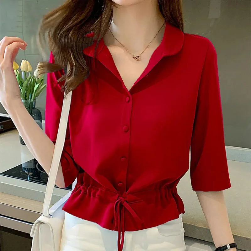 Camicia casual in chiffon