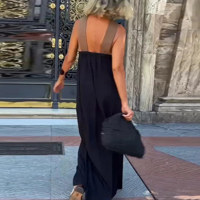 Vestito Boho Lungo con Dettagli Intagliati