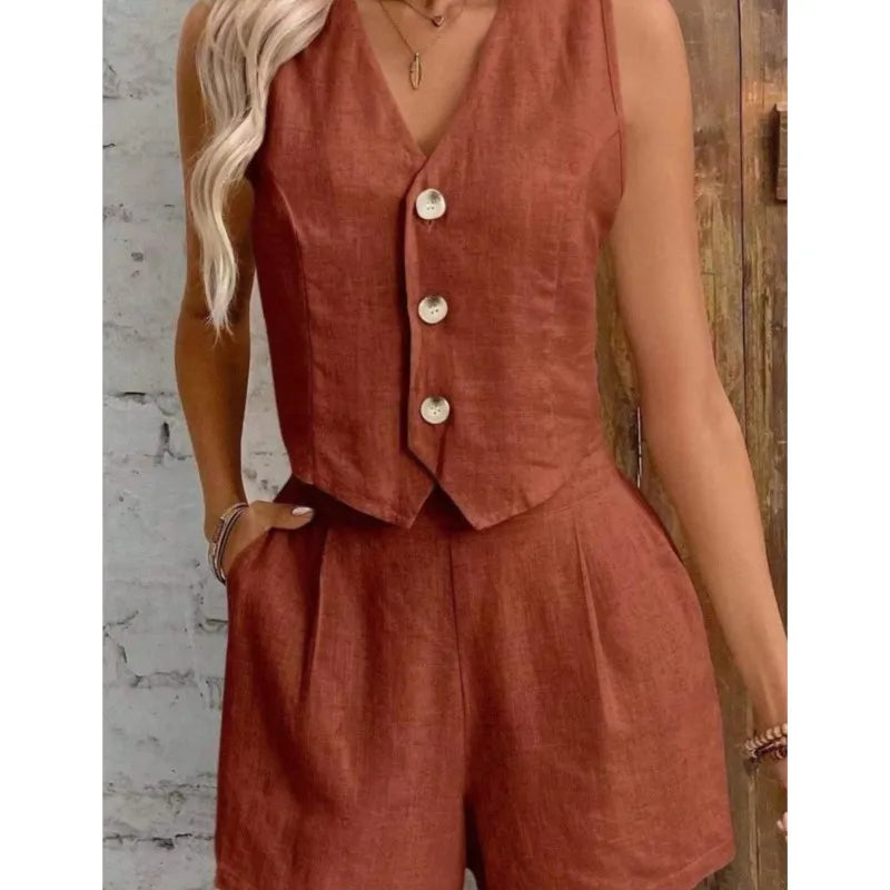 Completo Senza Maniche in Stile Casual-Chic