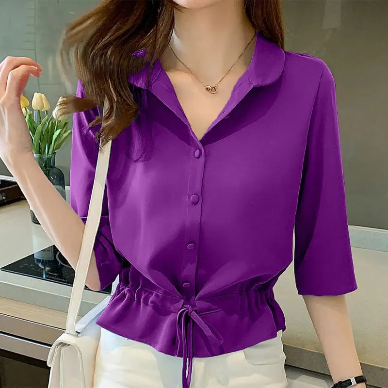 Camicia casual in chiffon