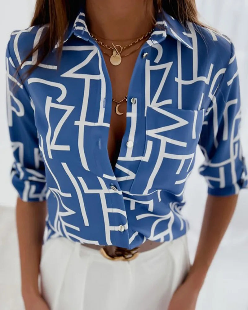 Camicia casual a righe in chiffon
