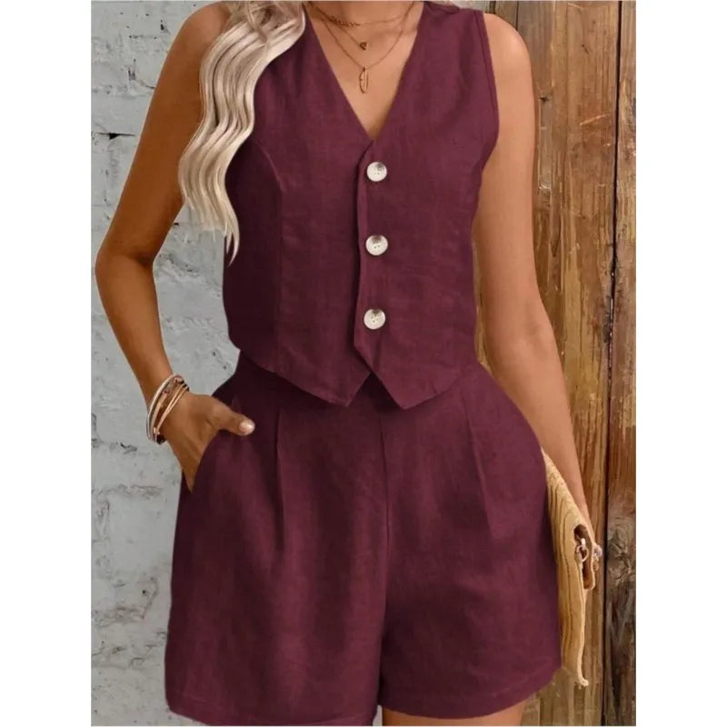 Completo Senza Maniche in Stile Casual-Chic
