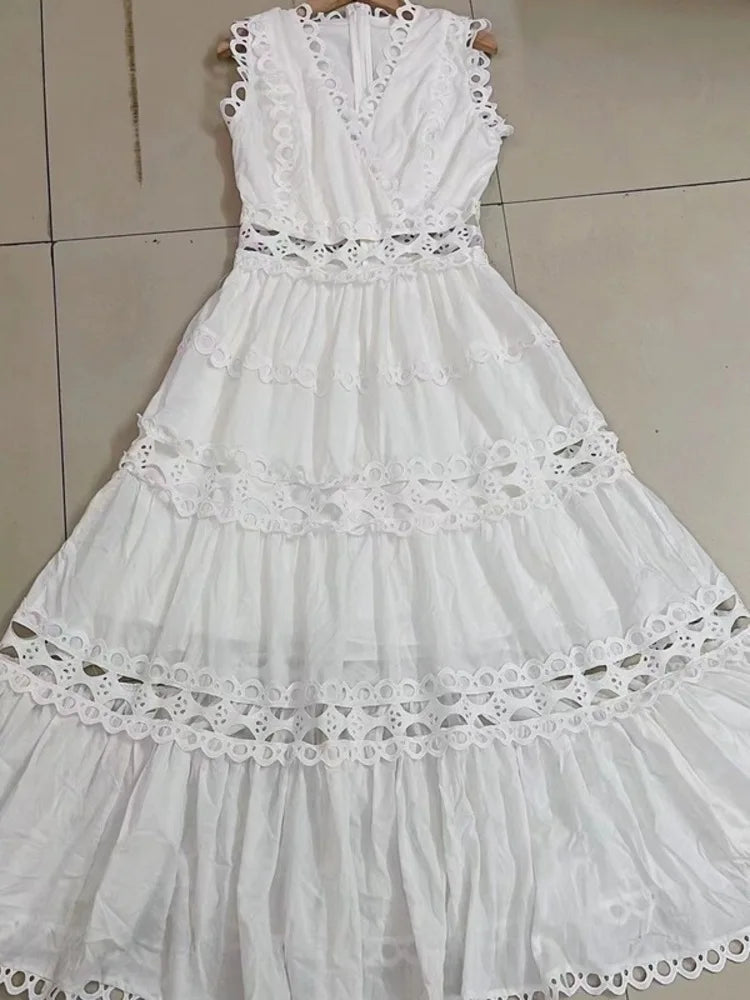 Vestito Lungo Vintage Elegante – Perfetto per la Primavera/Estate