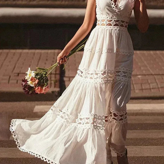 Vestito Lungo Vintage Elegante – Perfetto per la Primavera/Estate