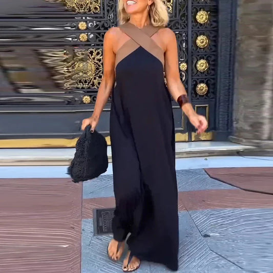 Vestito Boho Lungo con Dettagli Intagliati